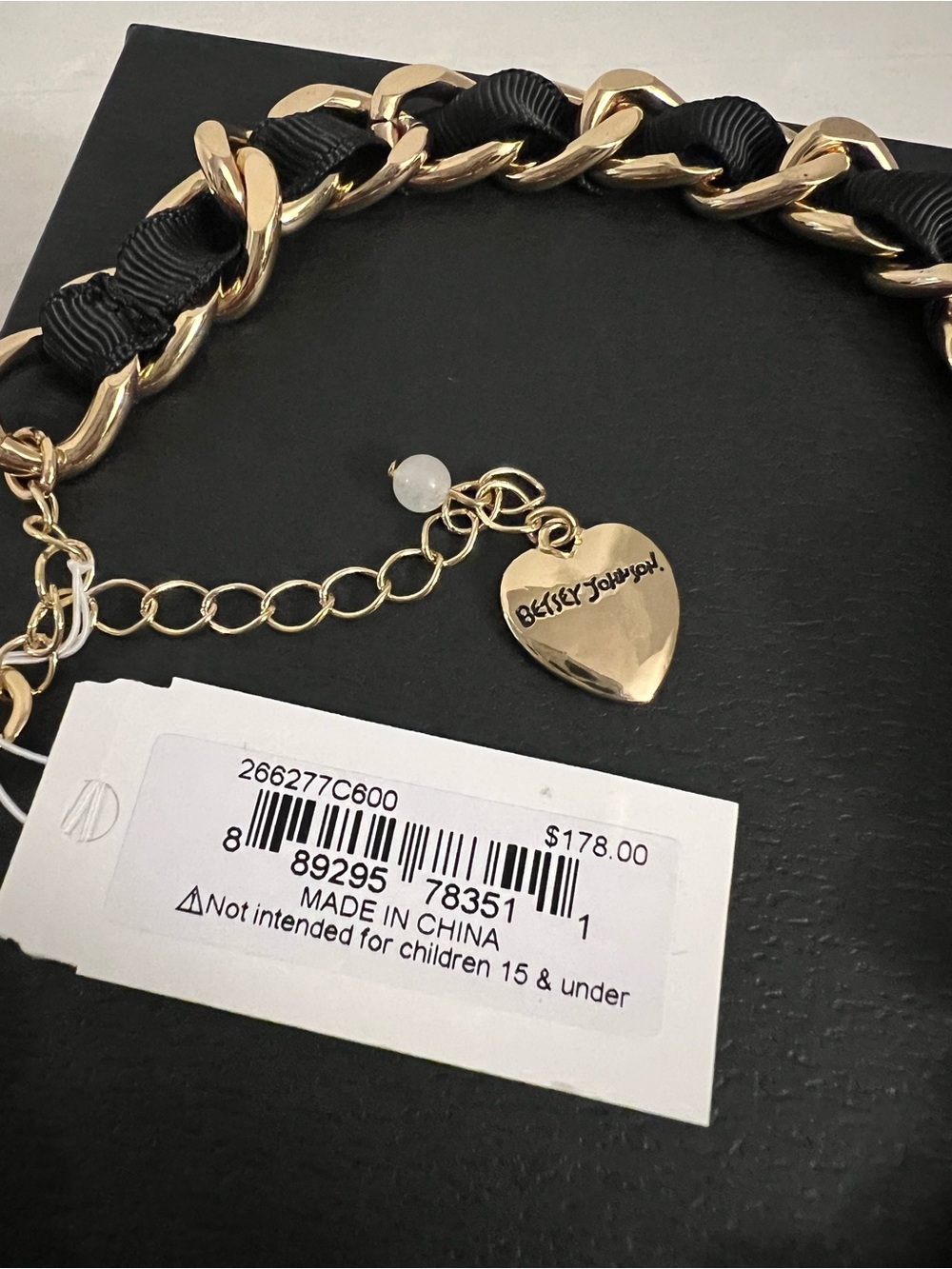Betsey Johnson Red Crystal Evil Eye Heart Statement Necklace with Pearl Trim - Picture 11 of 16
